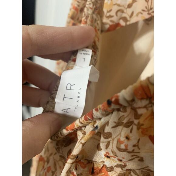 ASTR The Label Tie Open Back Floral Baby Doll Midi Dress Fairy Cottage Core L - Picture 11 of 12